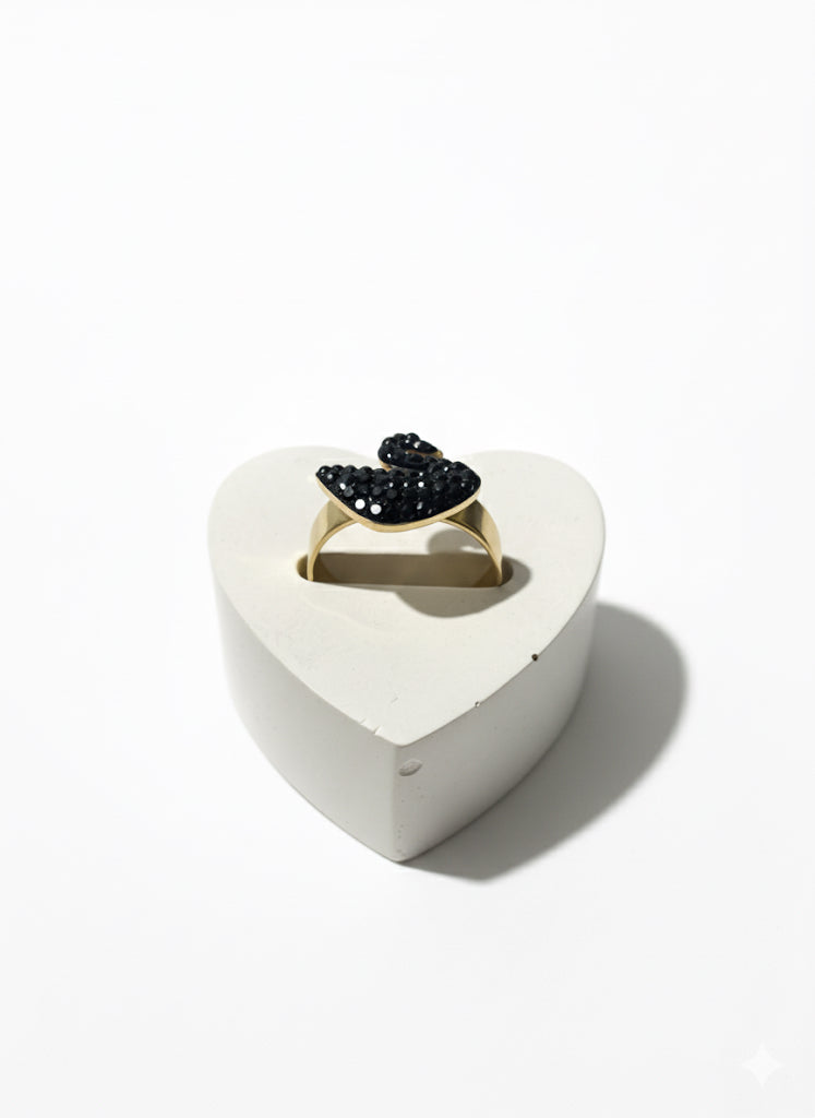 Black Swan Pave Ring