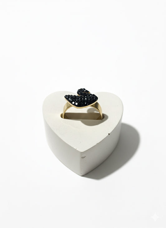 Black Swan Pave Ring